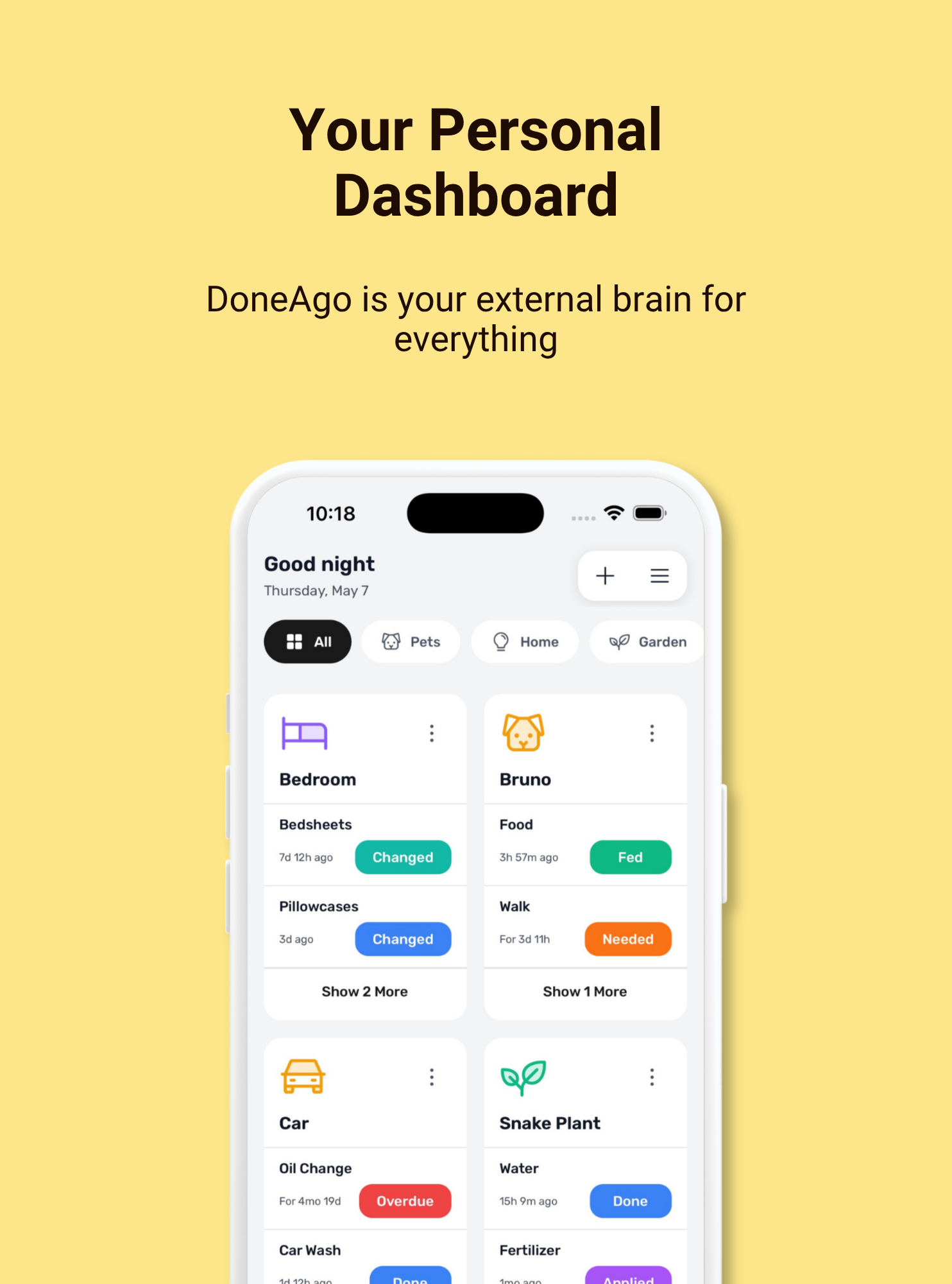 DoneAgo mobile screenshot 1