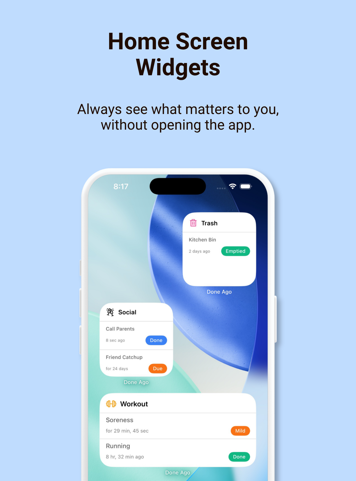 DoneAgo mobile screenshot 2